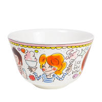 SCHALE Rosa Rand in Bunt - 14cm - Multicolor, Keramik (14.3/9/14.3cm) - Blond Amsterdam