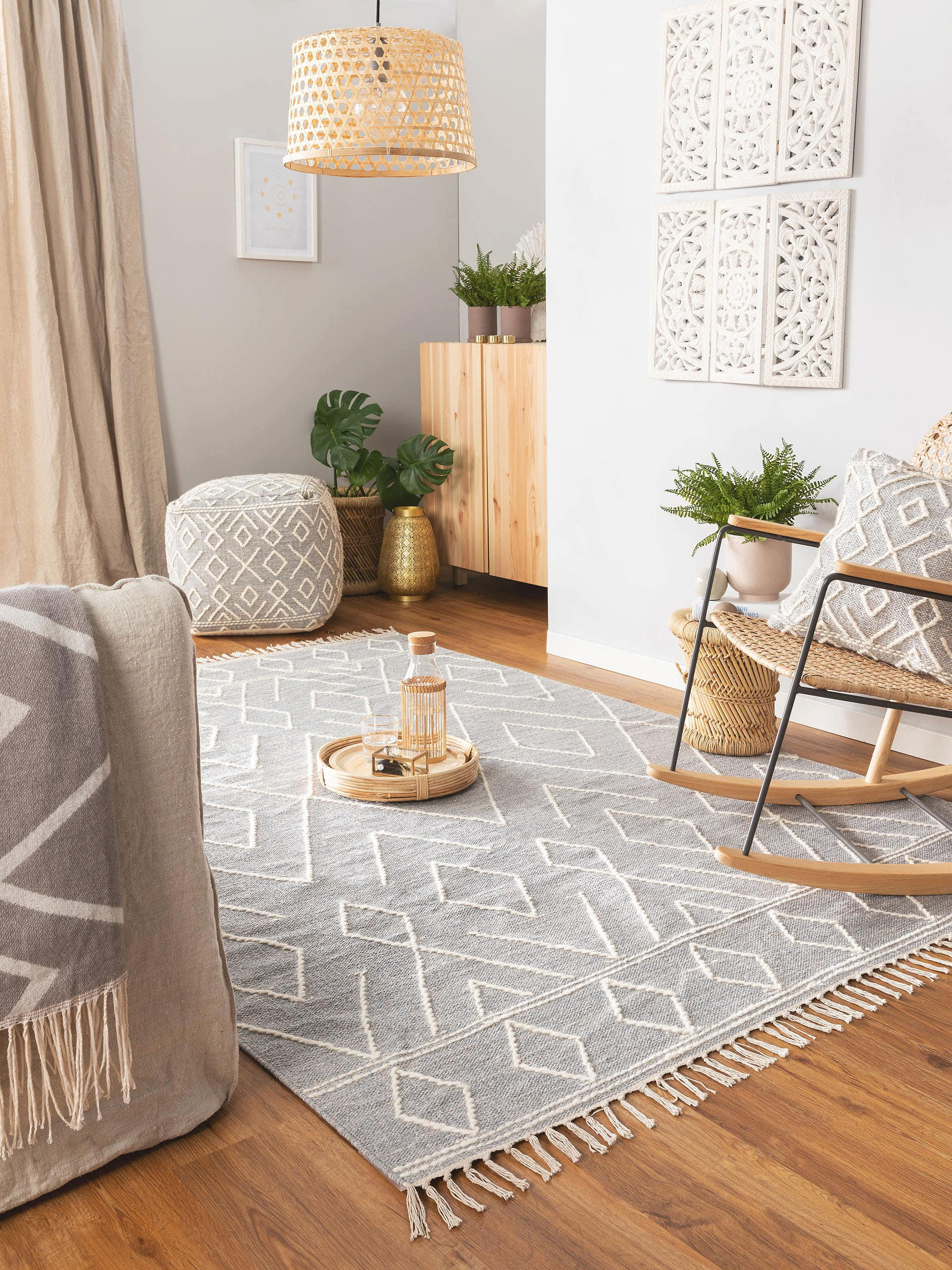 BAUMWOLLTEPPICH Sydney Hellgrau 80x150 cm - Hellgrau, Textil (80/150cm) - benuta Pure