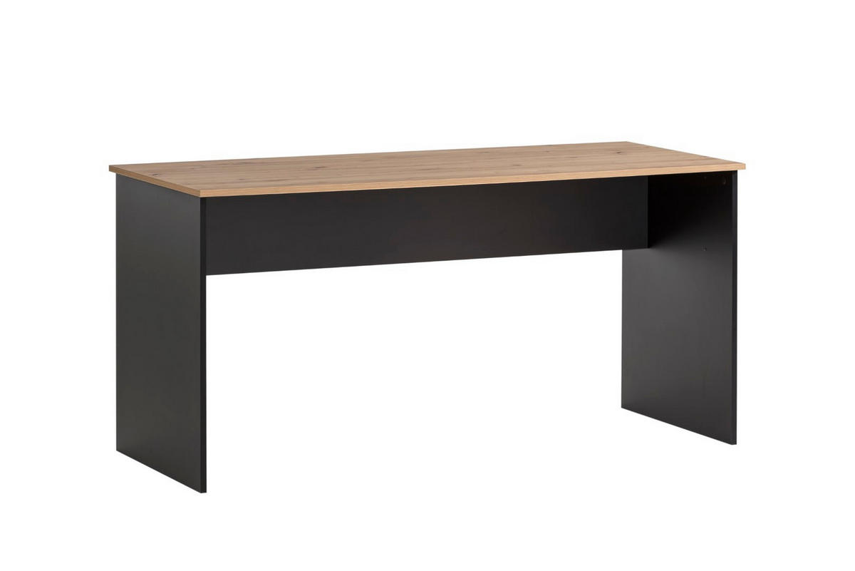 SCHREIBTISCH Raven 74x150x65 cm Eiche/Schwarz - Schwarz, Holz (65/150/74cm) - PROREGAL