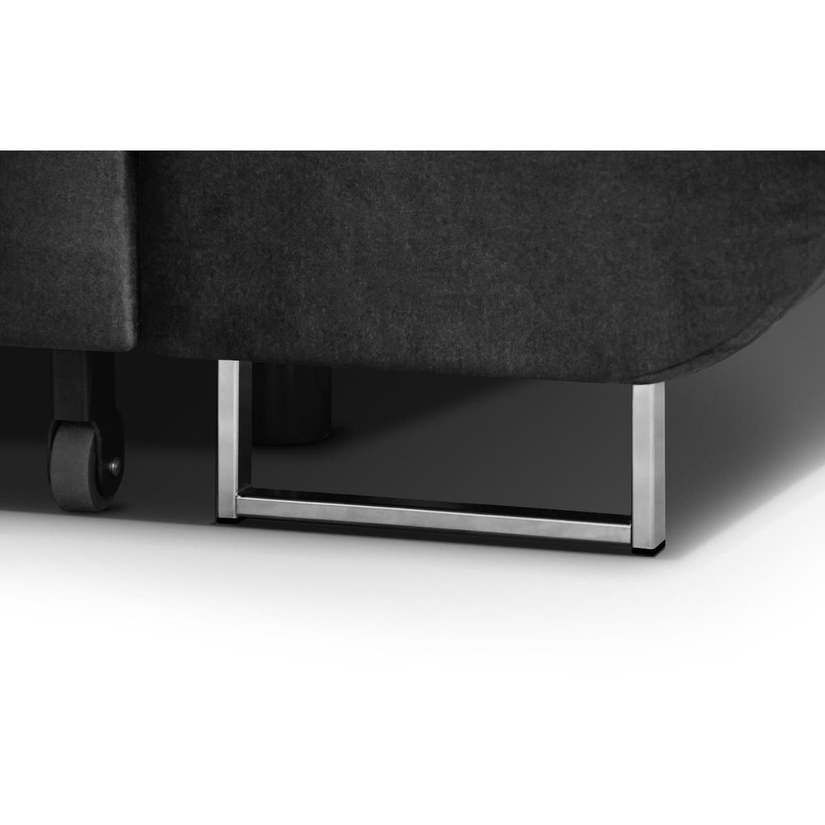 ECKSCHLAFSOFA Waldo verstellbaren Kopfstützen, Grau, links - Schwarz/Grau, Textil (275/203cm) - Beautysofa