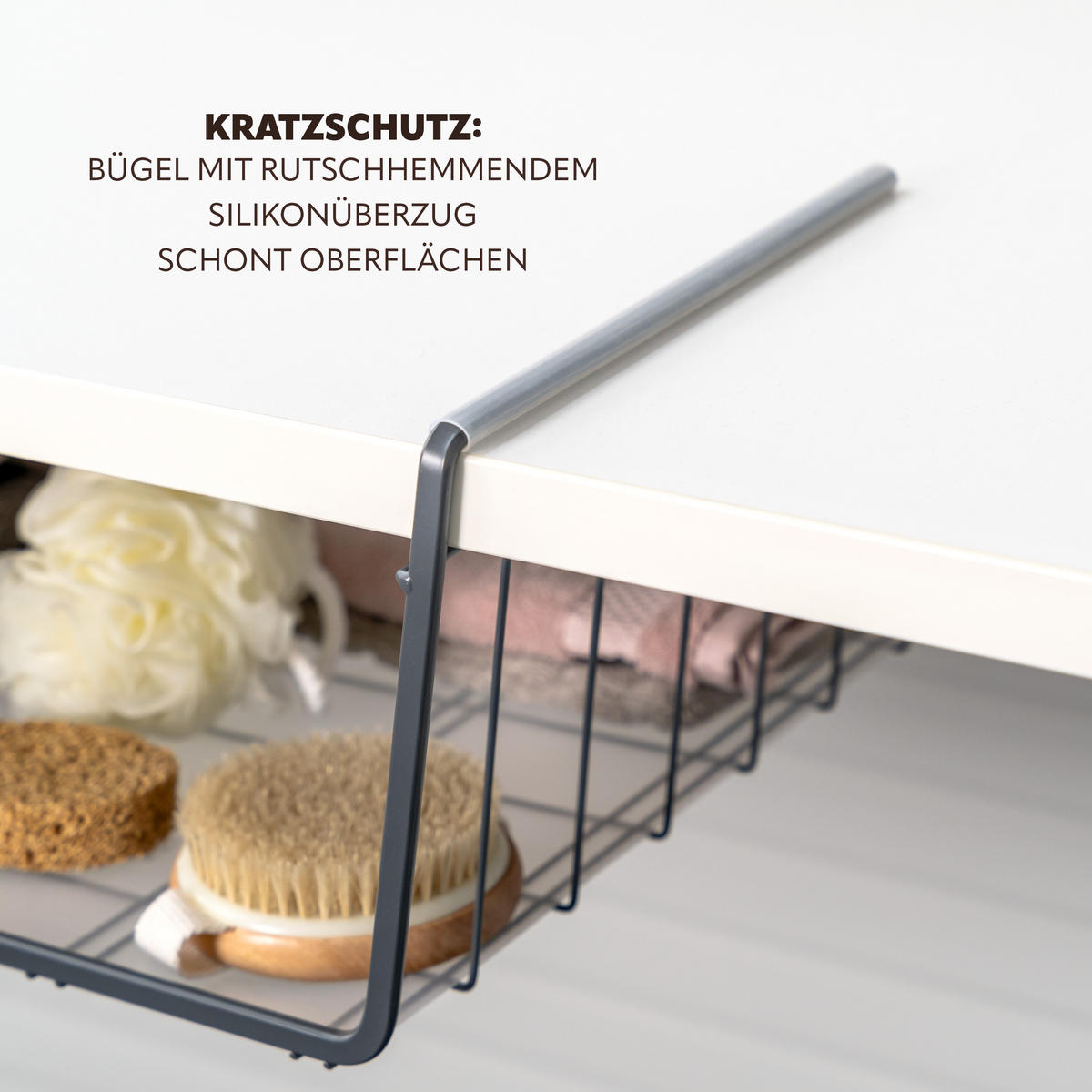 SCHRANKKÖRBE 4er-Set, grau - Grau, Metall (61/20/45.5cm) - eluno