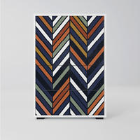 KOMMODE VIBRANT PATCHWORK, Multicolor, 60x35x87 cm, 4 Schubladen - Multicolor, Holzwerkstoff (60/87/35cm) - SpaceRebels