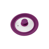 UNIVERSAL-GLASDECKEL, 16/18/20 cm, lila, klein - Lila, Glas (20/20/5cm) - bremermann