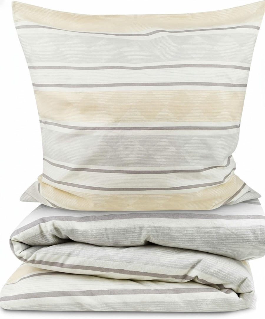 Beautissu Bettwäsche Beige 155x220 cm