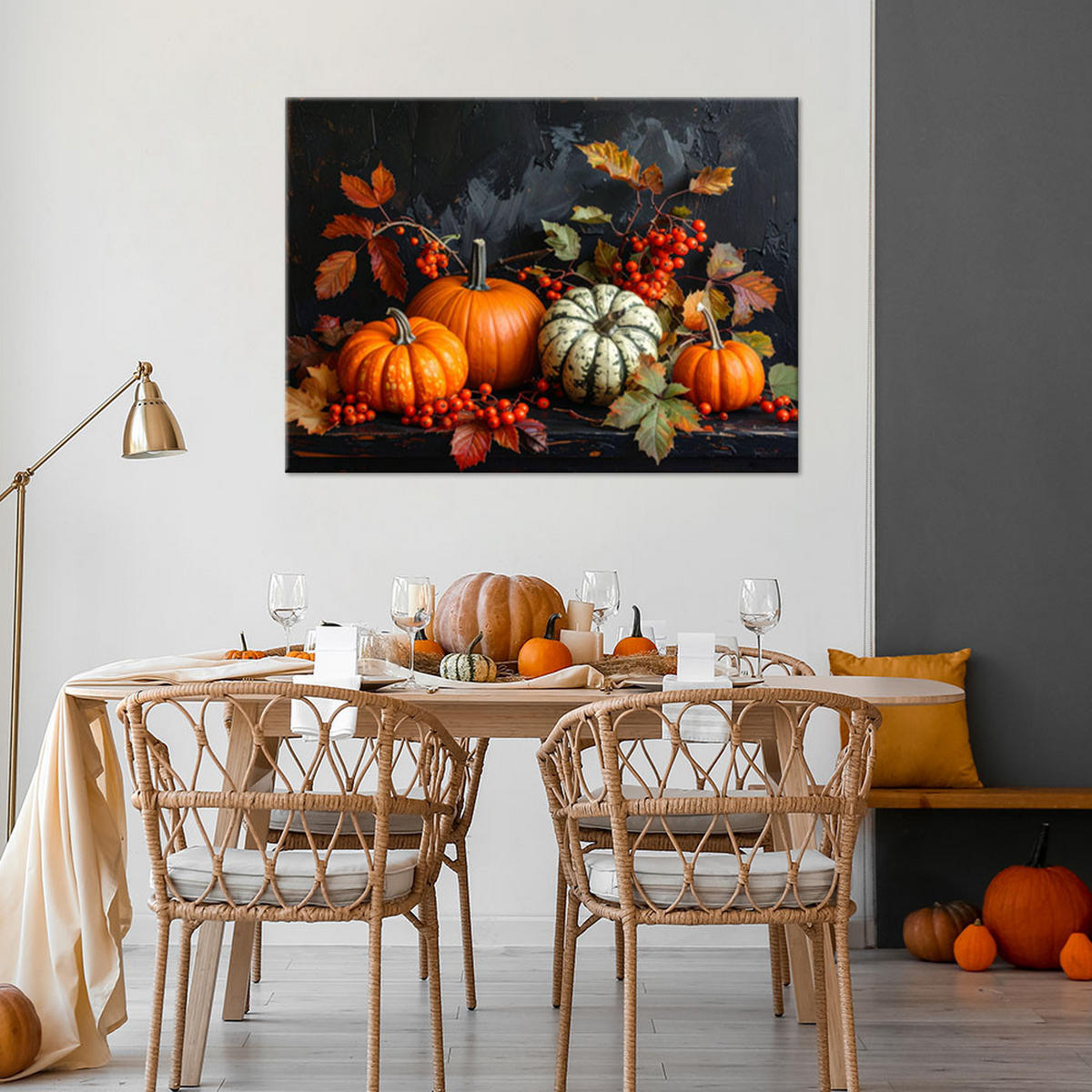 LEINWANDBILD Natur und Botanik 120x80cm - Orange, Textil (120/80cm) - Feeby