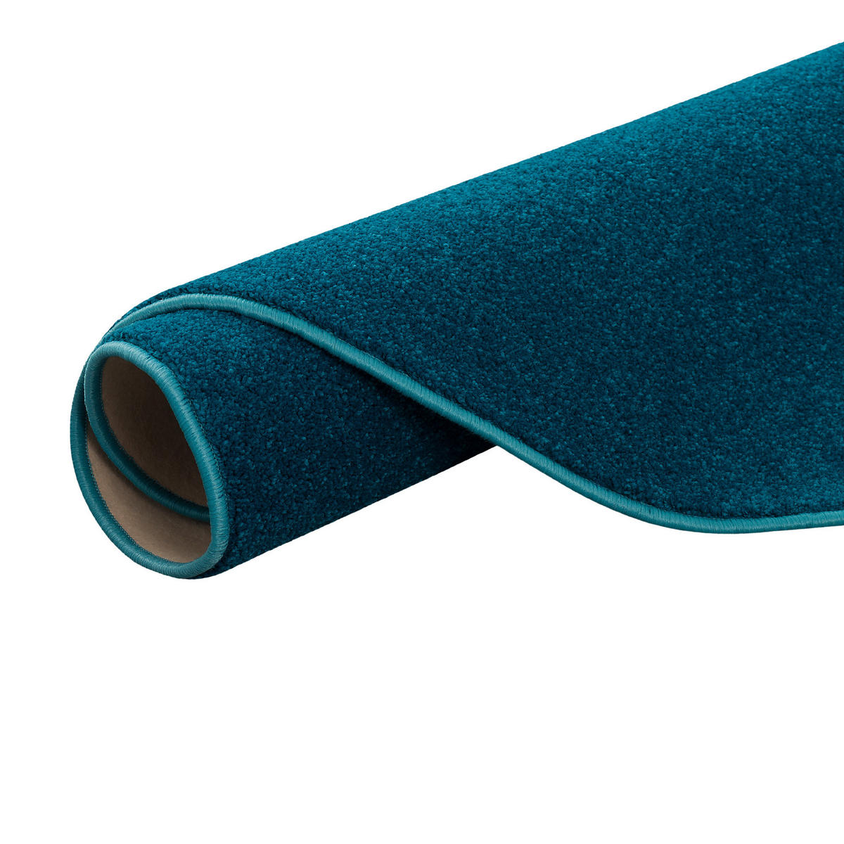 HOCHFLOR VELOURS TEPPICH LUNA RUND - Petrol, Textil (160/160cm) - Snapstyle