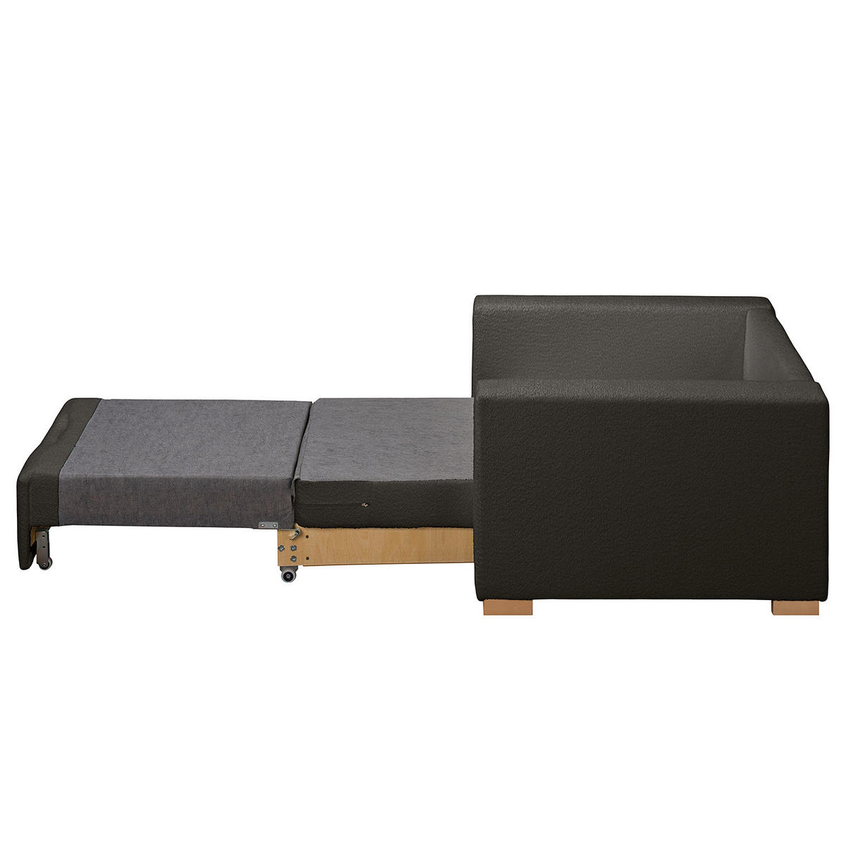 SCHLAFSESSEL - Anthrazit/Buchefarben, Buchenholz/Textil (110/90/90cm) - home24