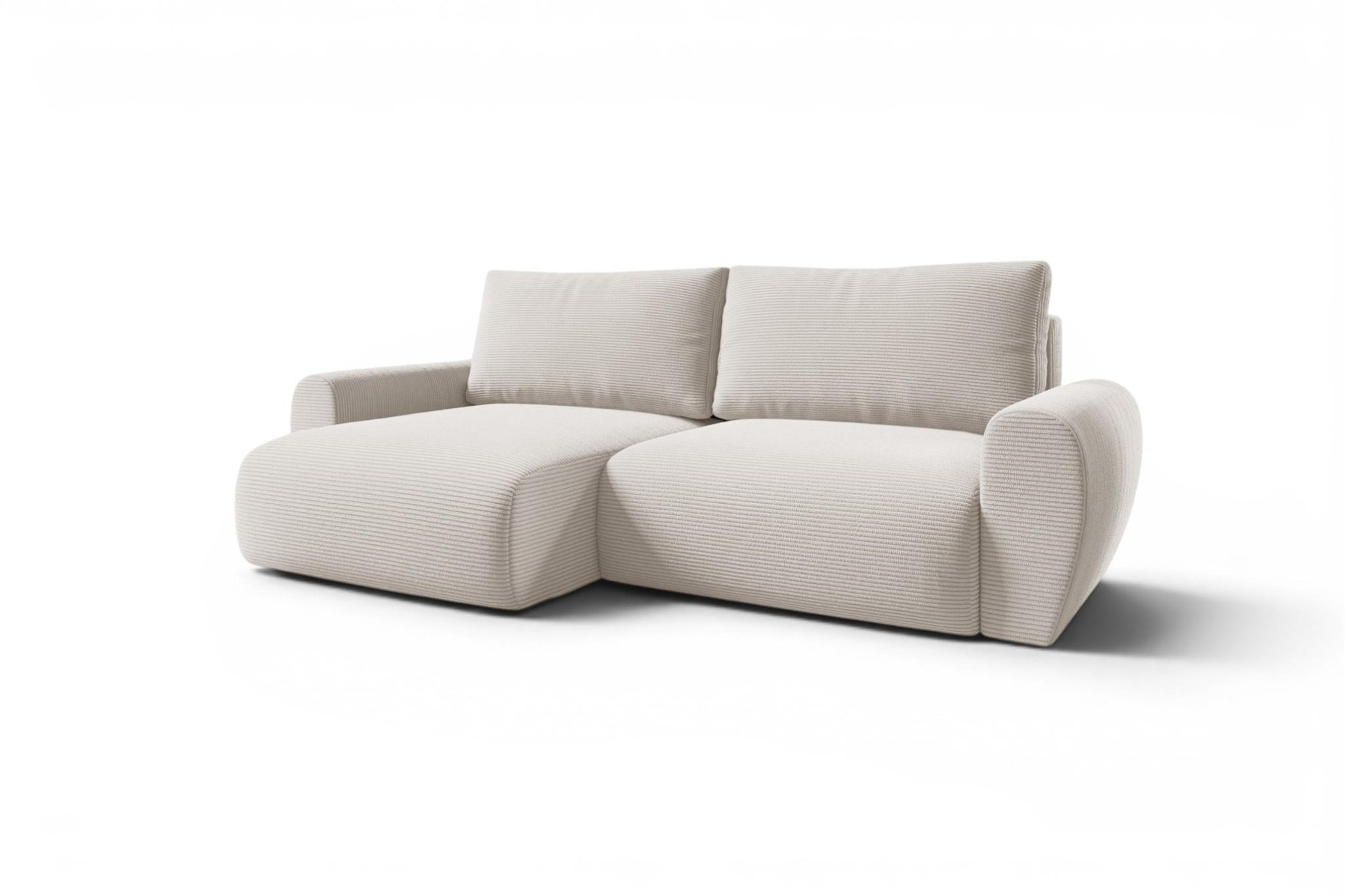 ECKSOFA Galan Mit Schlaffunktion - Weiß, Holzwerkstoff/Textil (253/153cm) - Fun Möbel