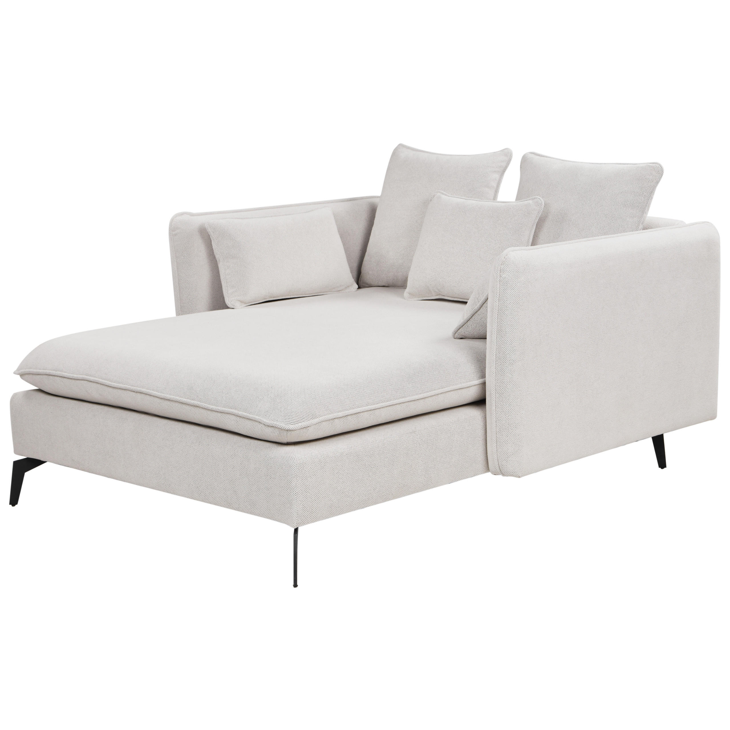 XXL-SESSEL hellbeige/schwarz Charmes - Beige/Schwarz, Textil (124/72/159cm) - Beliani