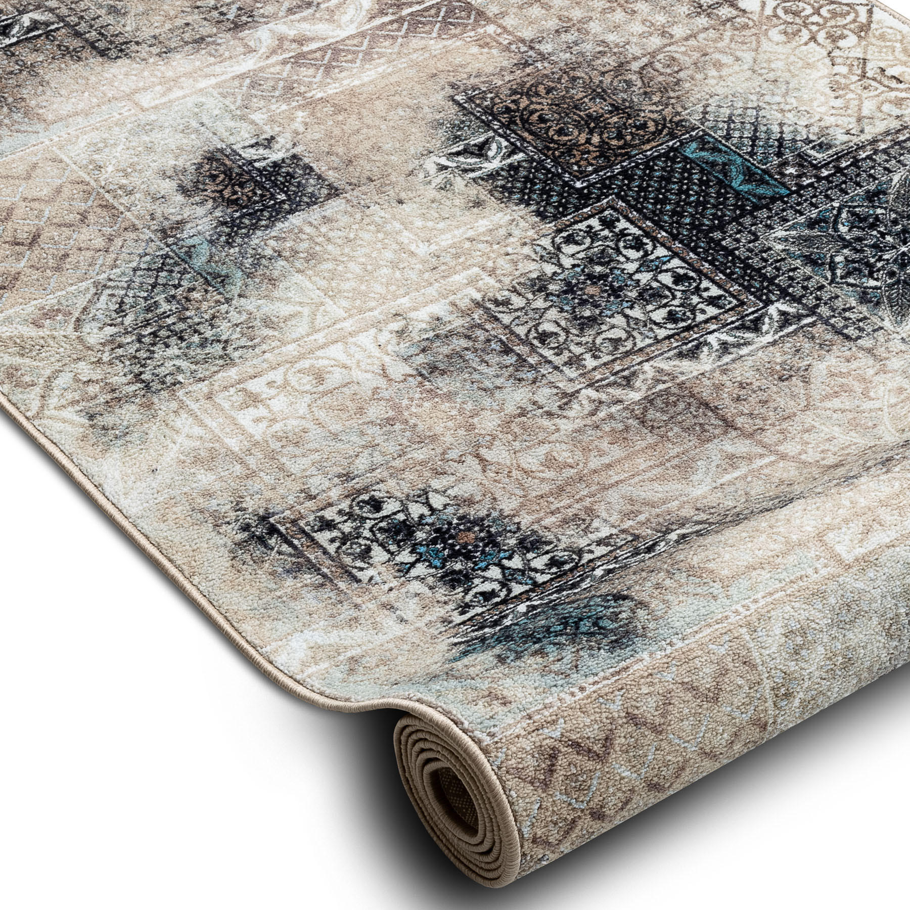 LÄUFER Antirutsch PATCHWORK 67/100 cm - Beige, Textil (67/100cm) - rugsX