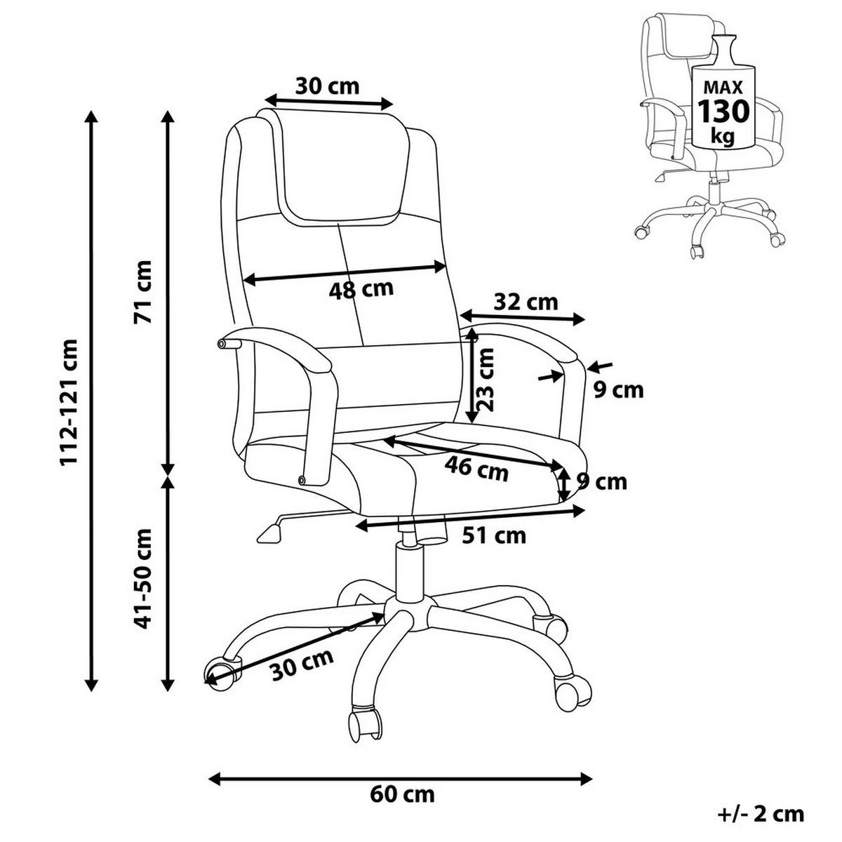 CHEFSESSEL Braun Winner - Silberfarben/Schwarz, Kunststoff (60/112/60cm) - Beliani
