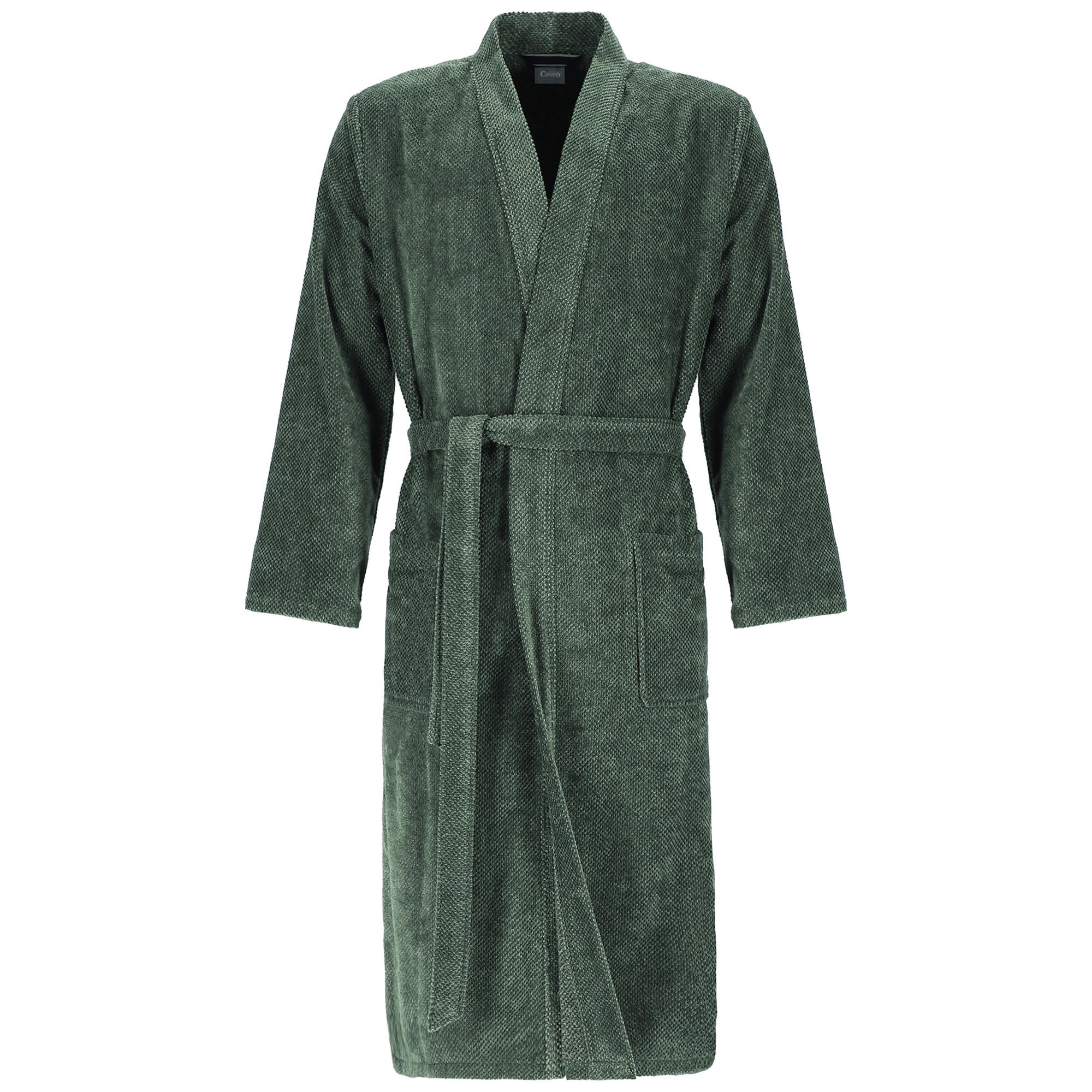 BADEMANTEL HERREN KIMONO STREIFEN 5507 FIELD - 47 - Grün, Textil (Snull) - Cawö