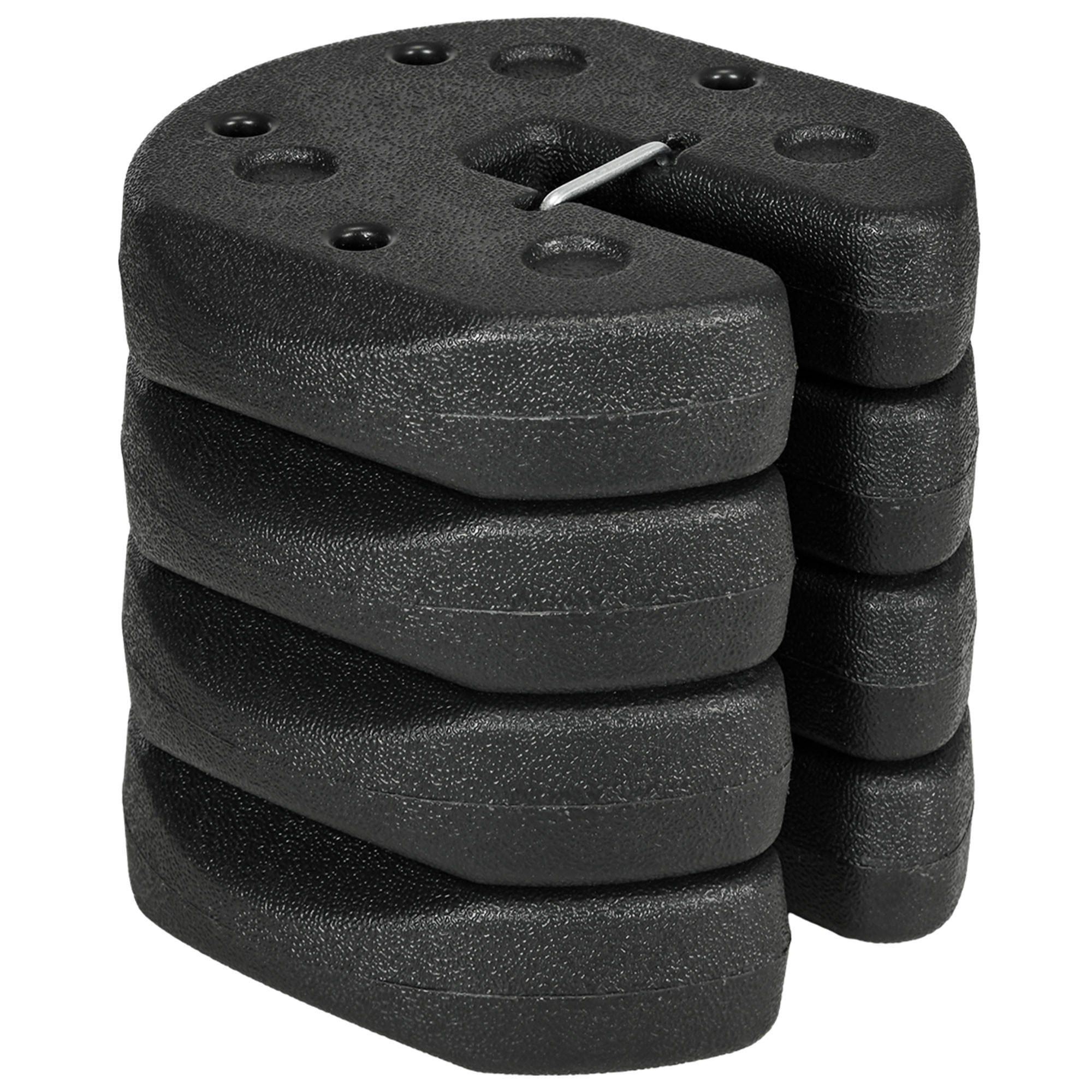 PAVILLONSTANDFÜSSE 4er-Set 12 kg Gewichte mit Befestigungsstiften und Transportgurt - Schwarz, Textil (22/5.5/22cm)