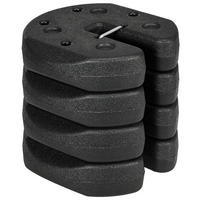 PAVILLONSTANDFÜSSE 4er-Set 12 kg Gewichte mit Befestigungsstiften und Transportgurt - Schwarz, Textil (22/5.5/22cm)