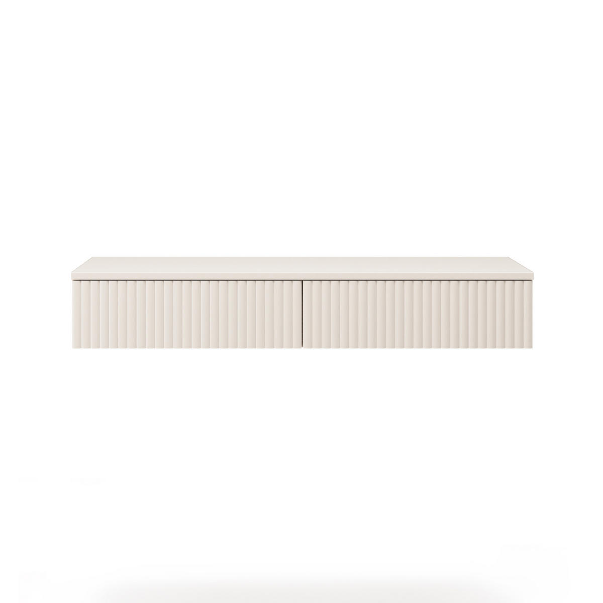 KONSOLENTISCH Soft mit 2 Schubladen und geriffelten Fronten, ohne Beinen - Kaschmir, Holzwerkstoff/Metall (38/100/17cm) - Beautysofa