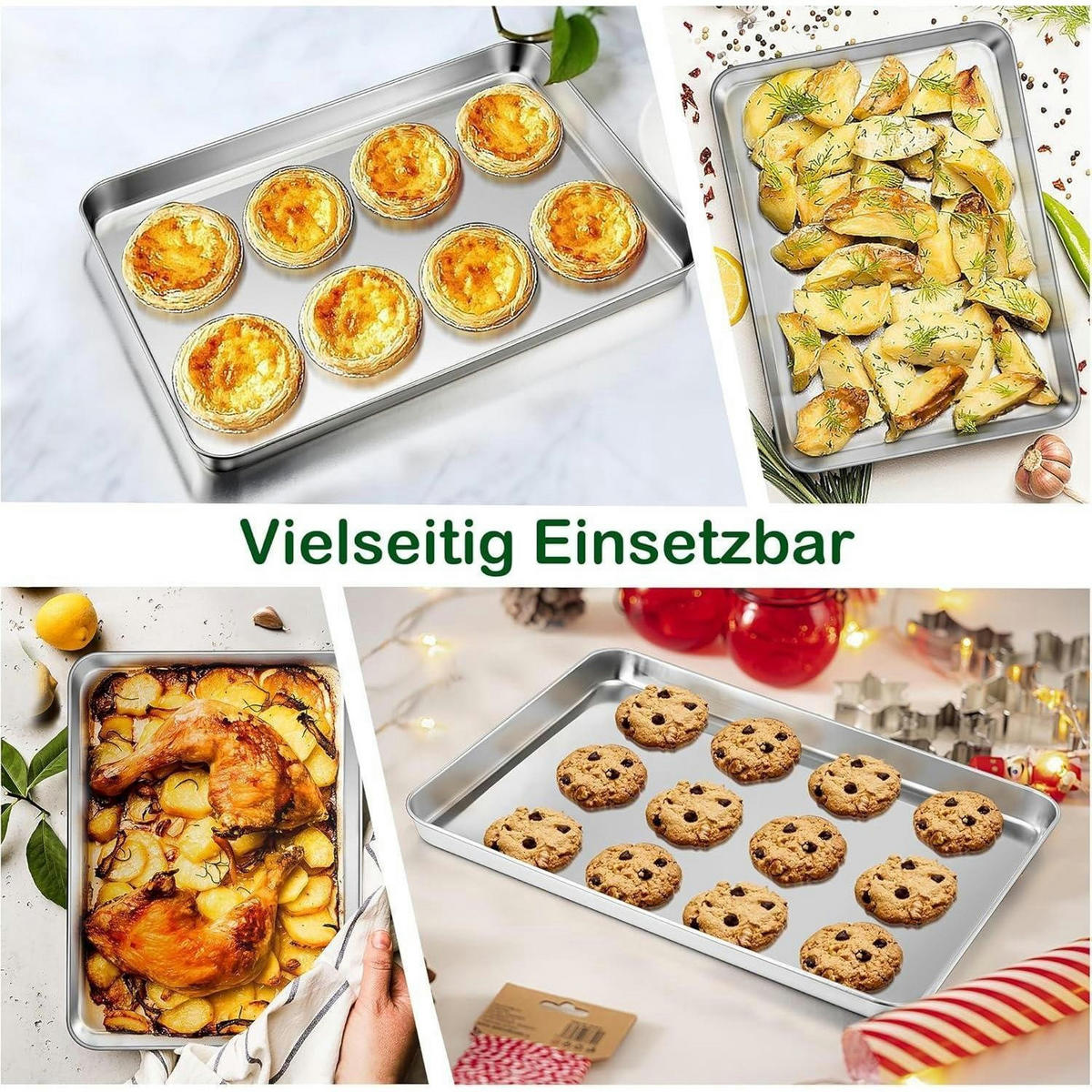 BACKBLECH Edelstahl 31 x 24 x 2,5 cm - Silberfarben, Metall (24/2.5/31cm)