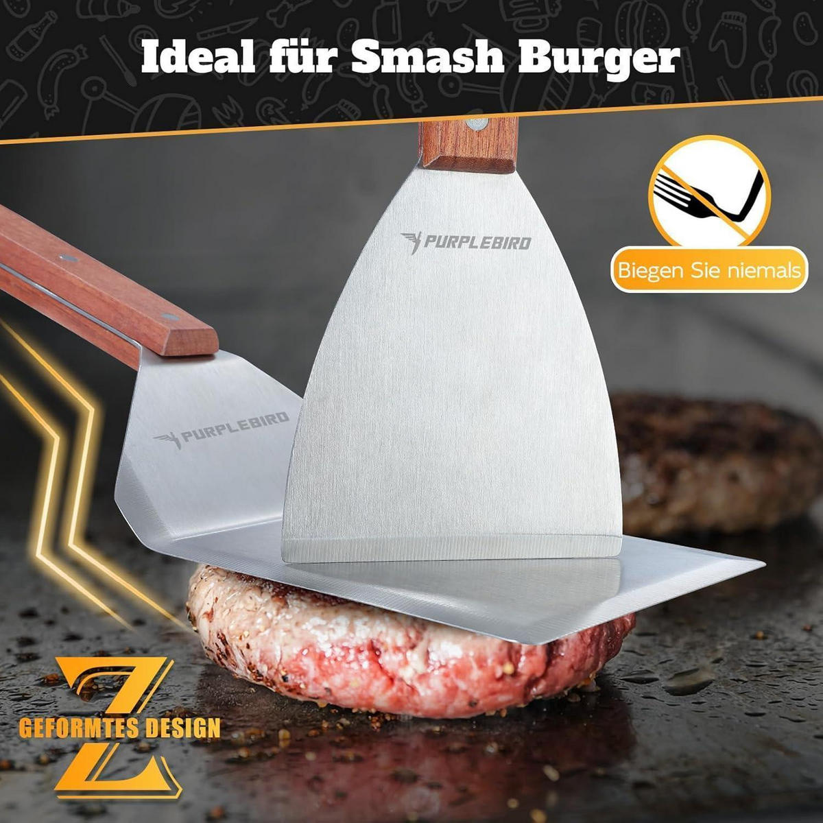 GRILLSPACHTEL Set Edelstahl 2-teilig - Braun, Metall (15.6/4.9/36.6cm)