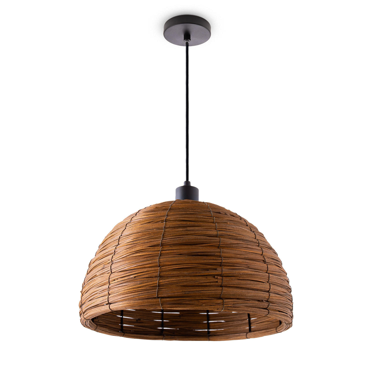 PENDELLEUCHTE Hugo Pd1 Gogo - Dunkelbraun/Schwarz, Metall (36/36/25.5cm) - Paco Home