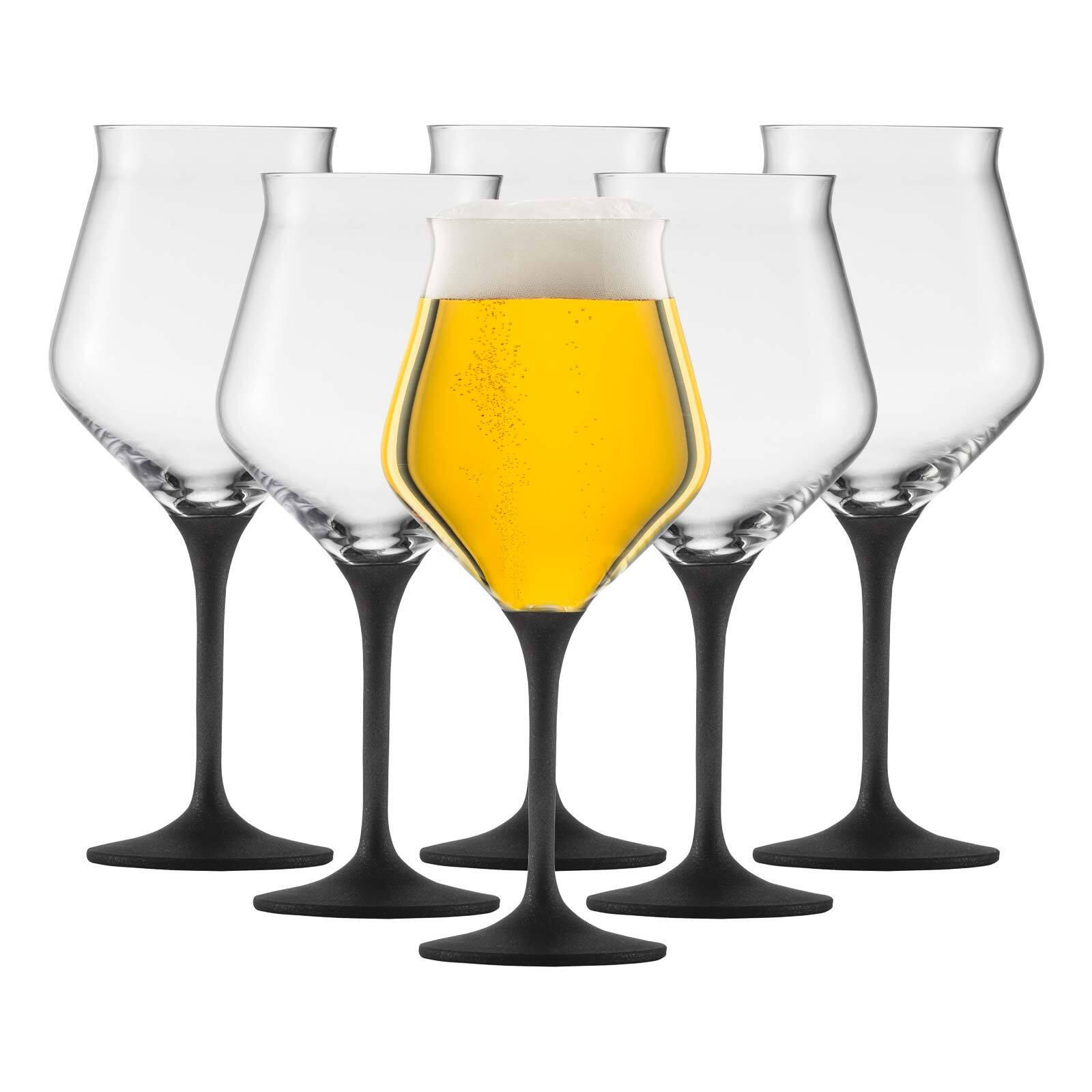 KELCHE / BIERTULPEN Craft Beer Experts schwarz 435 ml 6er Set - Schwarz, Glas (0.435L) - Eisch