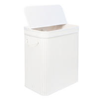 KÔŠ na prádlo - biela, drevo/textil (32/52/63cm) - Relaxdays