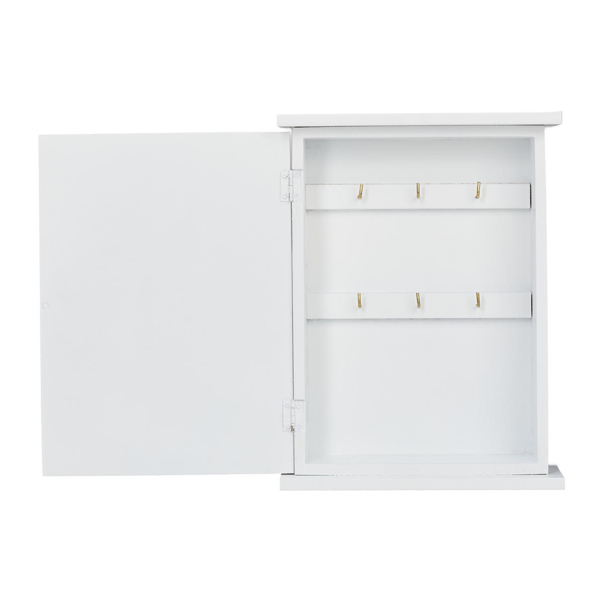 SKRINKA na kľúče - biela, kov/kompozitné drevo (22/29/8cm) - Relaxdays