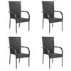 STAPELBARE Gartenstühle 4 Stk. Poly Rattan Braun - Braun, Holz (55.5/95/53.5cm) - furnicato