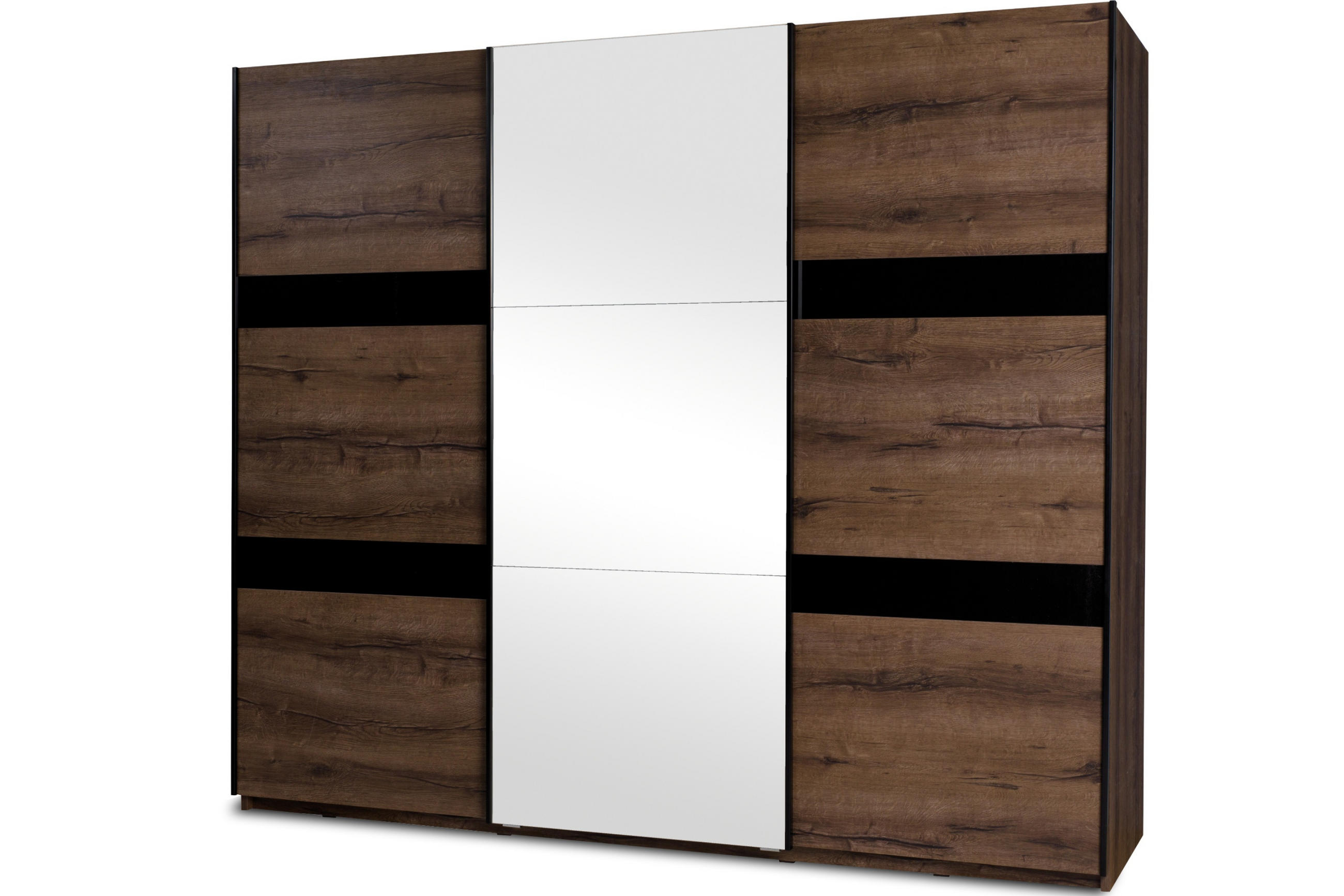 Konsimo® Schwebetürenschrank Dunkelbraun 250x215x69 cm