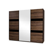 SCHWEBETÜRENSCHRANK MERO mit Schubladen und Einlegeböden, Dunkelbraun - Dunkelbraun, Holzwerkstoff (250/215/69cm) - KONSIMO®