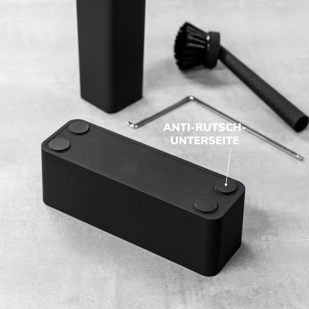 ELUNO Spülbecken Organizer Set, matt schwarz - Schwarz, Kunststoff (20.5/21/6.5cm) - eluno