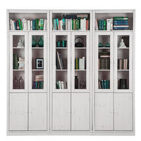 BÜCHERWAND - Kiefer massiv, Typ E - Weiß/Kieferfarben, Holz (222/223/37cm) - home24