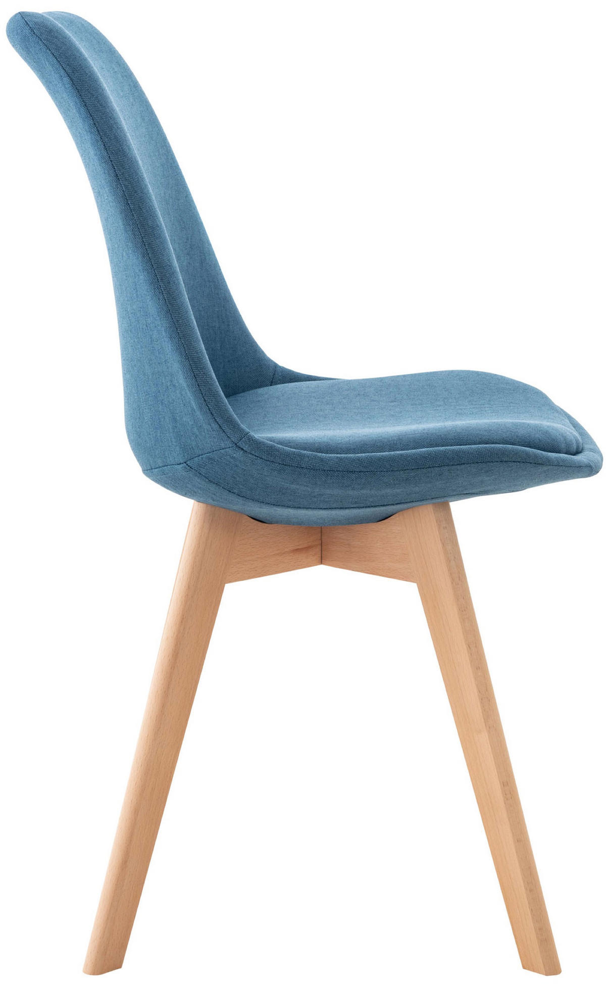 ESSZIMMERSTUHL Lines, Stoff blau - Blau/Naturfarben, Holz/Textil (49/83/50cm) - TPFLiving