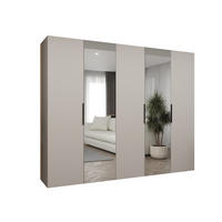 DREHTÜRENSCHRANK 202/250/52 5-türig - Kaschmir/Schwarz, Holz (250/202/52cm) - MÖBEL KRYSPOL