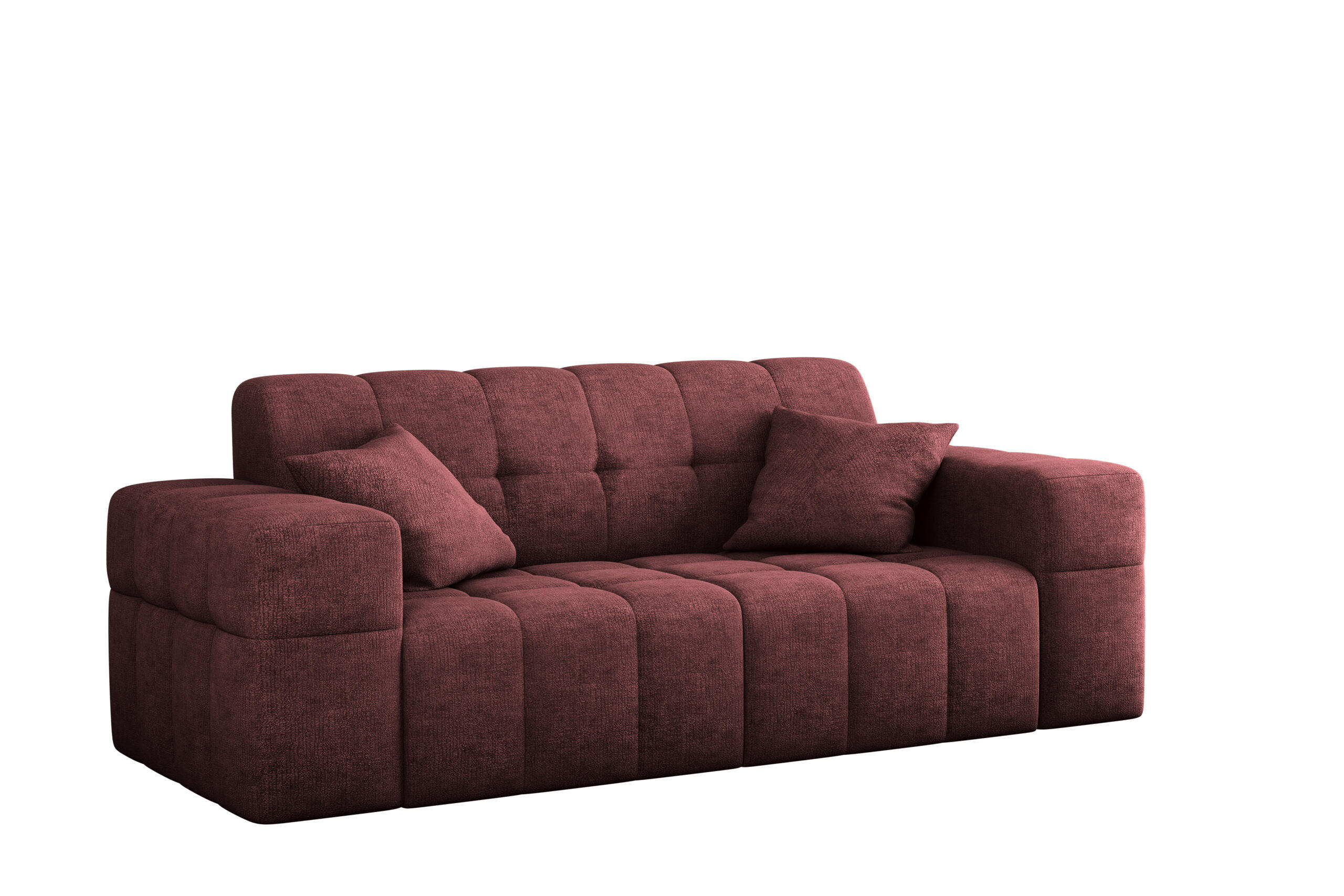 SOFA 2 Sitzer NIMES Stoff Perfect Harmony Rotwein - Rot, Holz/Kunststoff (183/82/92cm) - Kaiser Möbel