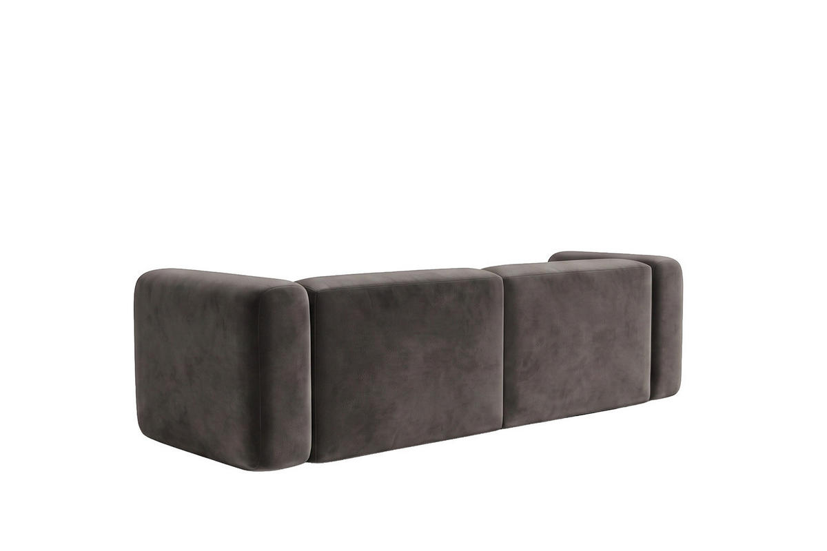 ECKSOFA L-Form mini, Velvet-Stoff Bluvel, Aschgrau, Links, GRETA - Grau, Holz (226/179cm) - Kaiser Möbel