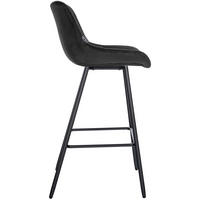 BARHOCKER Welton Samt schwarz - Schwarz, Textil/Metall (49/104/56cm) - TPFLiving