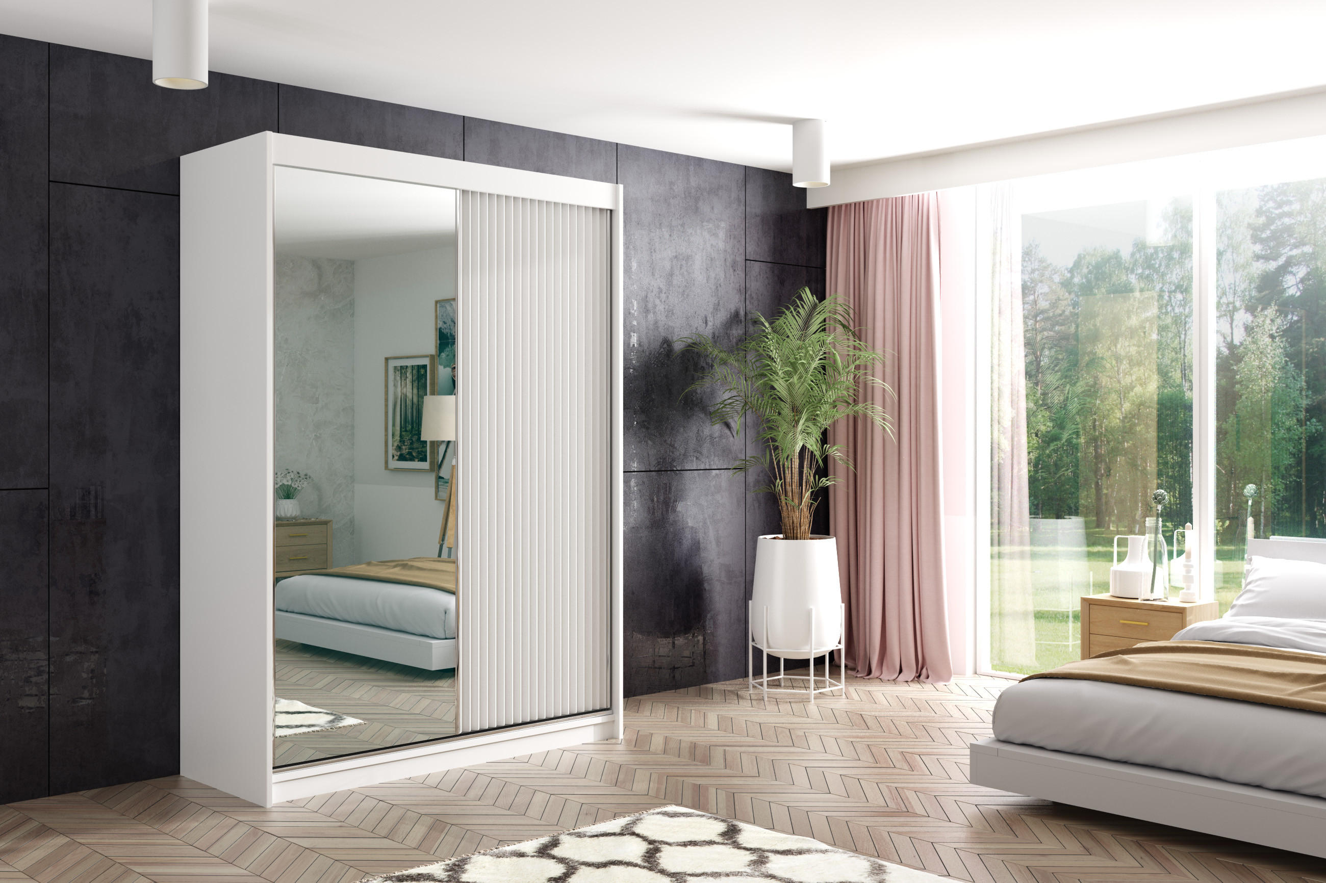 KLEIDERSCHRANK RYFLO - 120 - Weiß - Weiß, Holzwerkstoff (120/215/61cm) - ALTDECOR