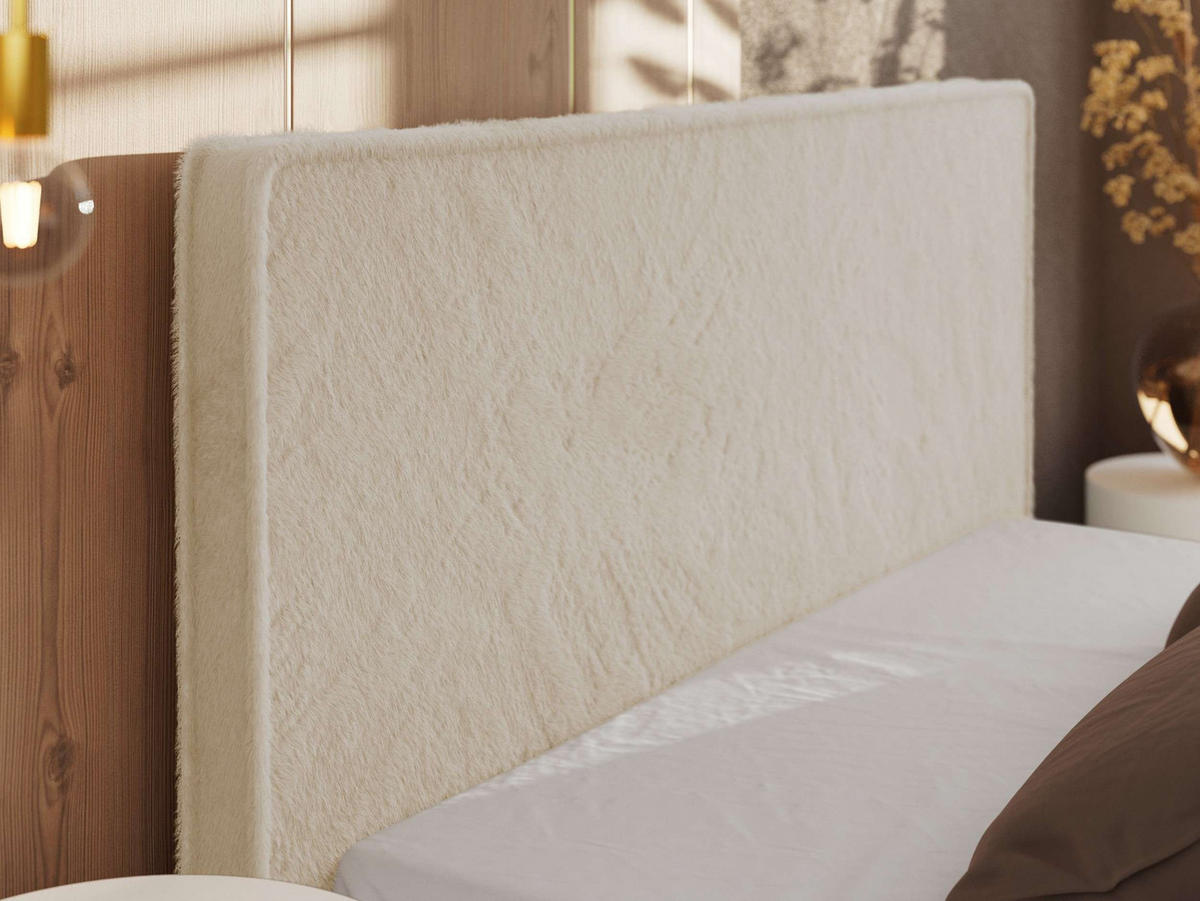 ČALÚNENÁ POSTEĽ CORIVO CLASSIC 160/200 - Krémová Plyš - Matrac Pocket - čierna/krémová, textil/plast (160/200cm) - MKS