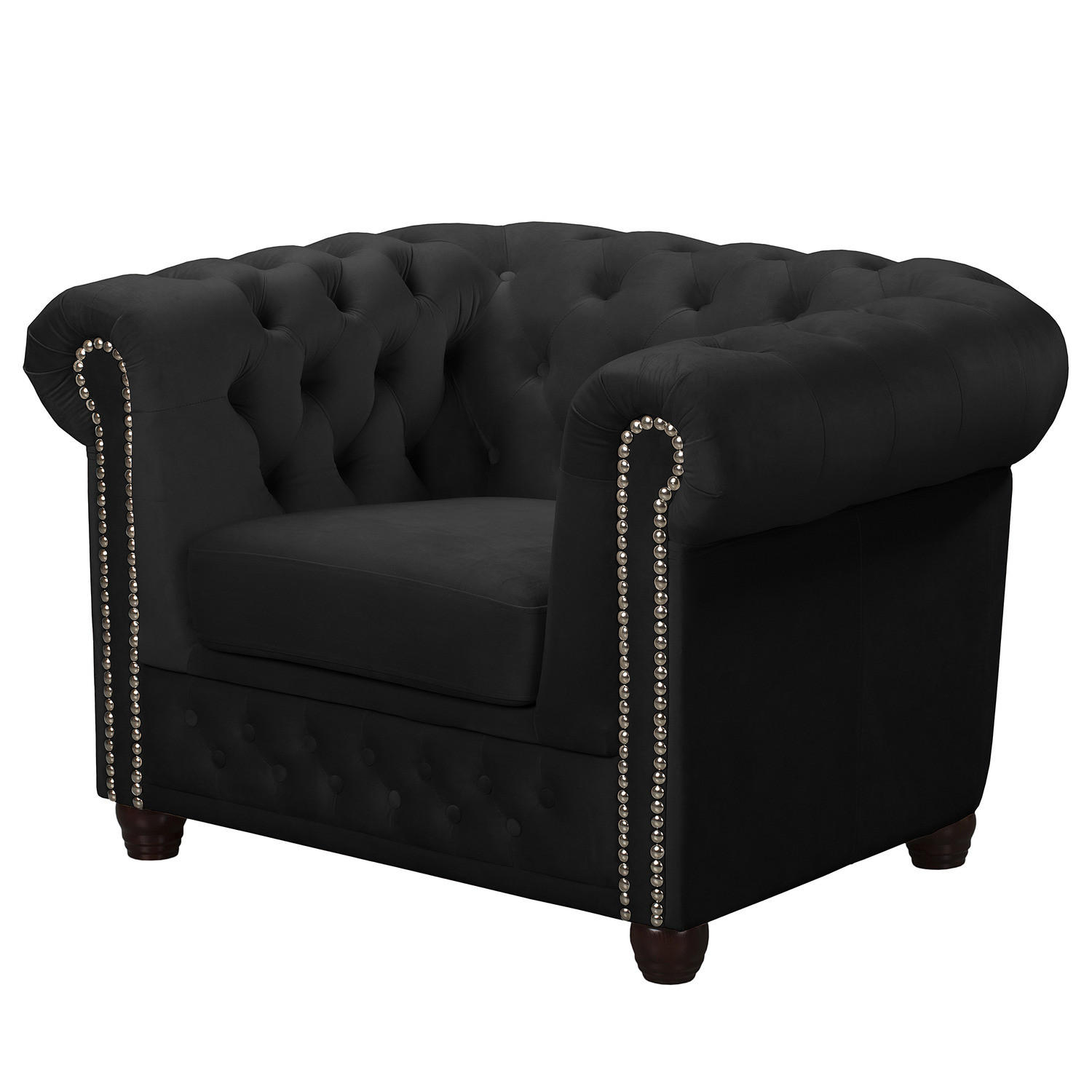 SESSEL - Buchefarben/Schwarz, Buchenholz/Textil (104/72/86cm) - home24