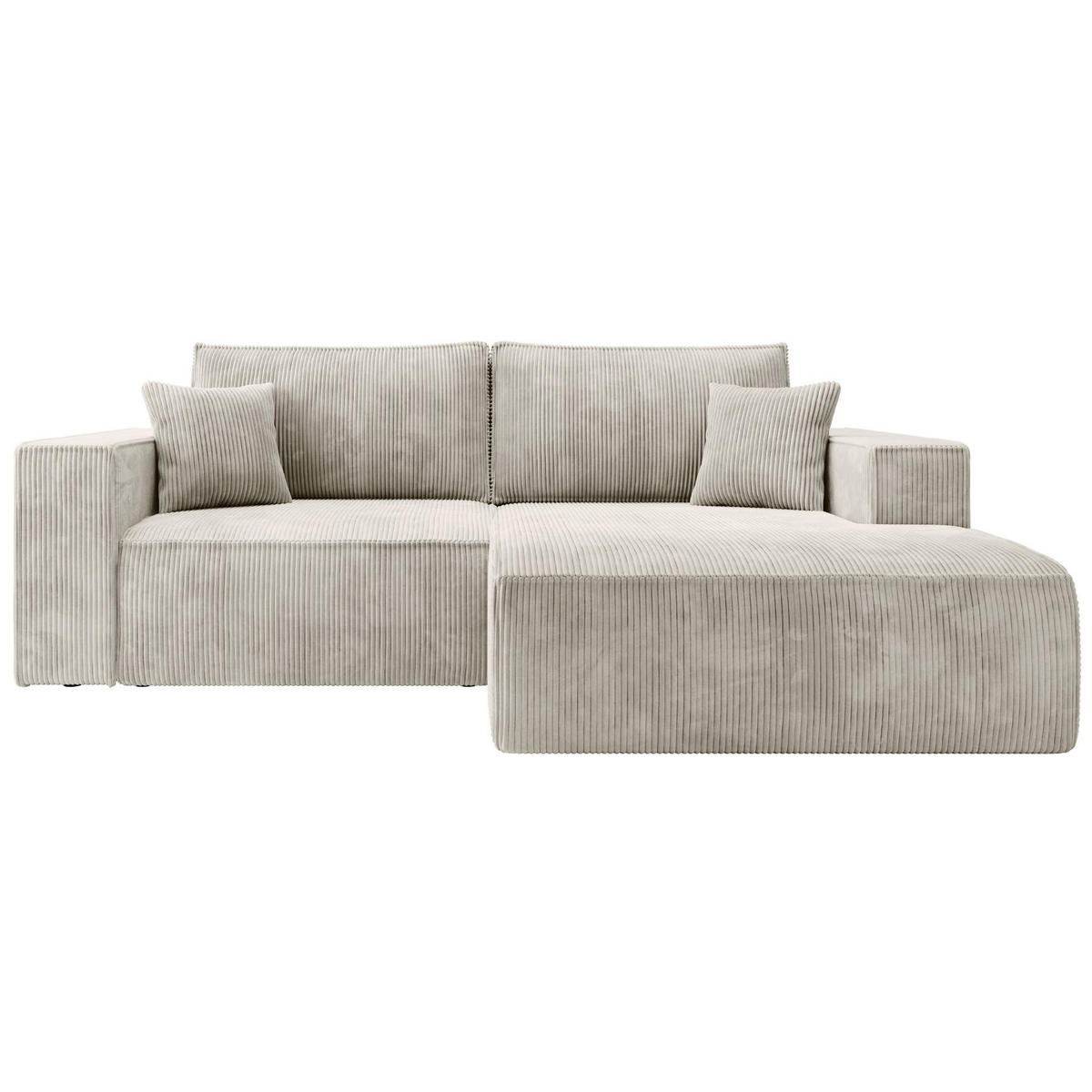 ECKSOFA Farese Mini mit Cordbezug Greige, rechts - Taupe/Schwarz, Textil (167/240cm) - Selsey