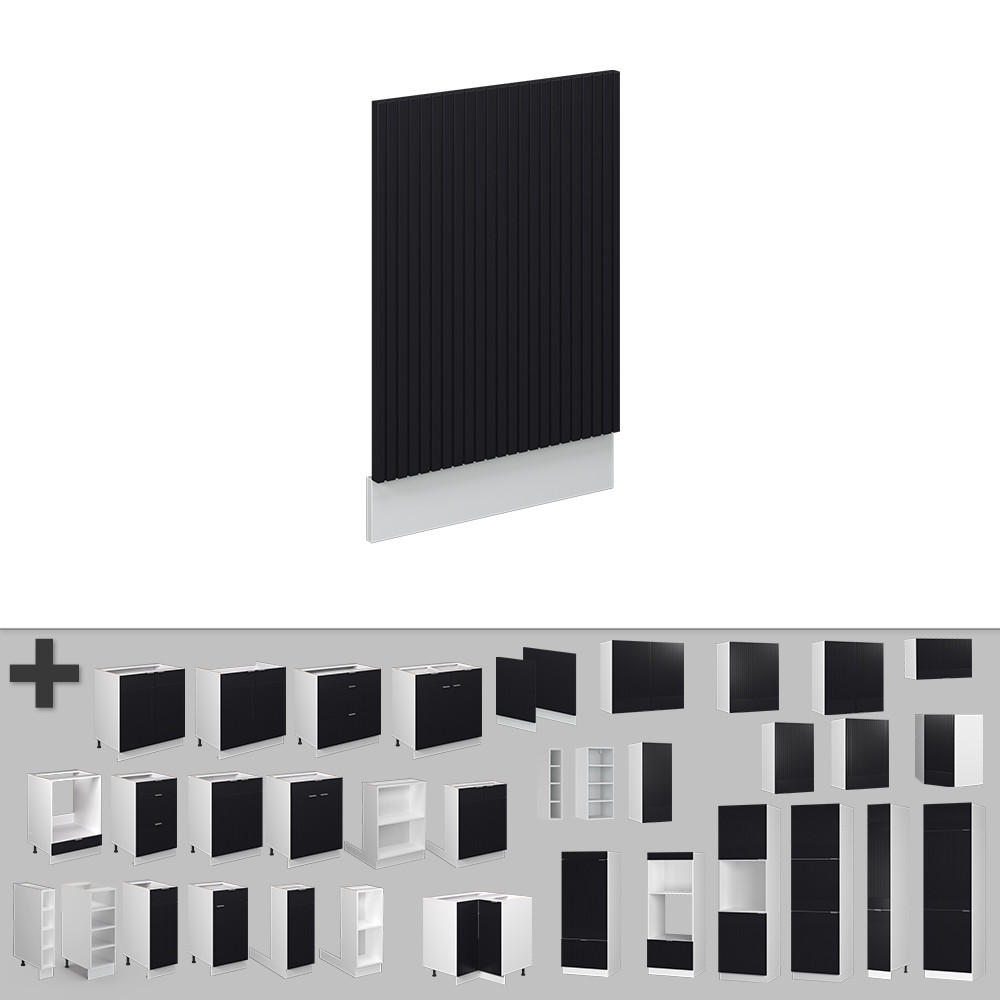 GESCHIRRSPÜLBLENDE Fame-Line Schwarz gestreift - Schwarz/Weiß, Holzwerkstoff (45/67.4/1.6cm) - Vicco
