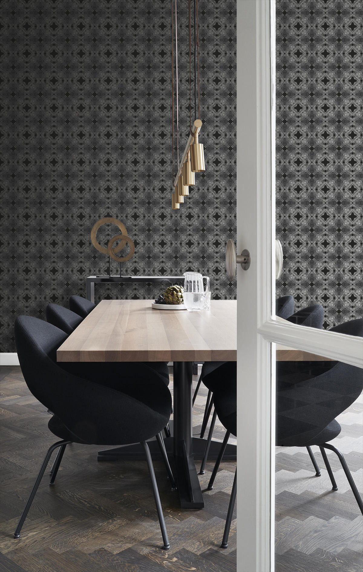 TAPETE grafische Form 53 cm x 10.05 m - Schwarz, Papier (53/1000cm) - Origin Wallcoverings