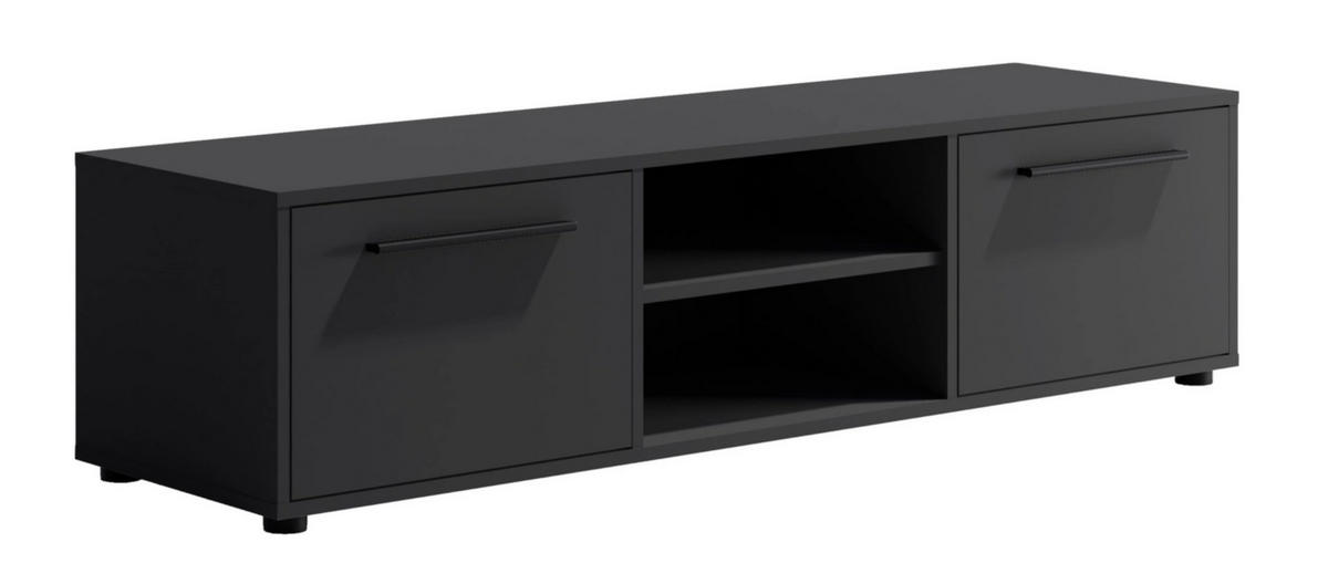 TV-SCHRANK Modena 150cm in Schwarz - Schwarz, Holzwerkstoff/Kunststoff (150/38/40cm) - Ravio