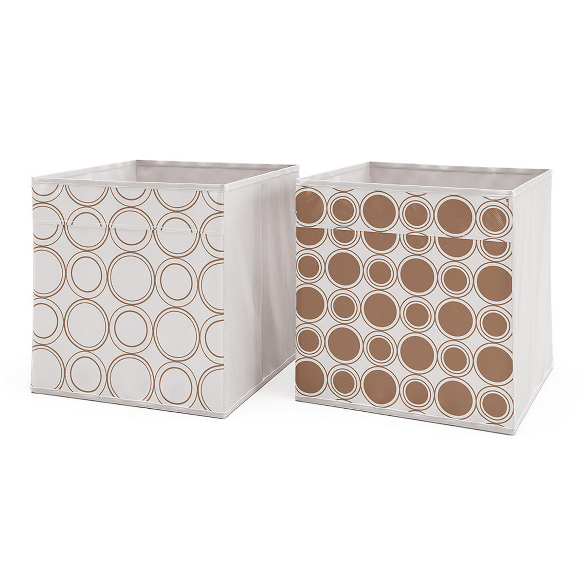 FALTBOX Weiß/Gold 30 x 30 cm 2er Set - Goldfarben/Weiß, Wellpappe (30/30/30cm) - Vicco