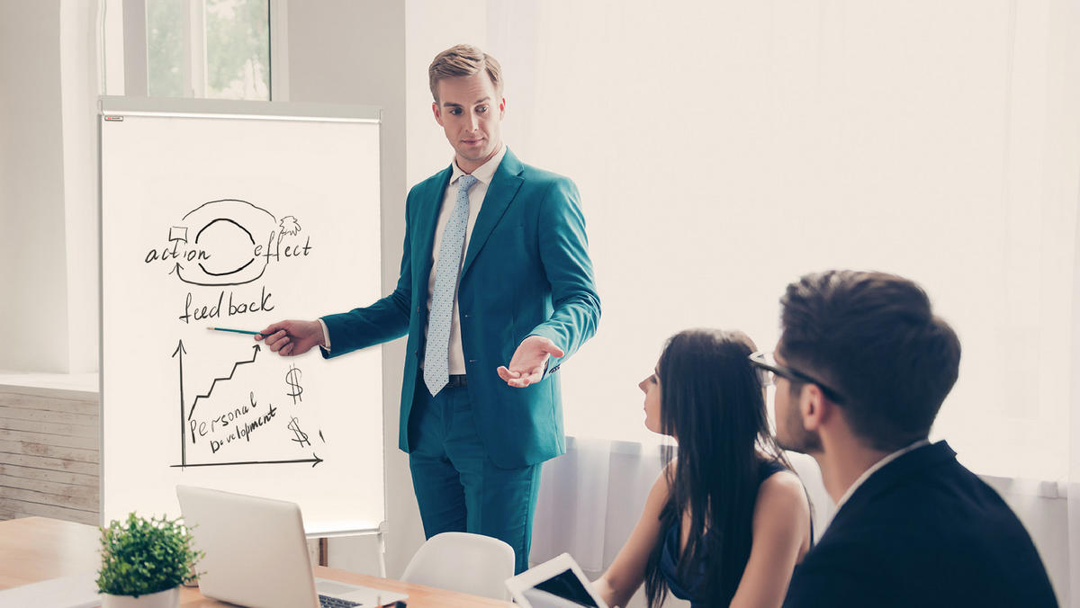 FLIPCHART - Dreibeinig 100x70cm - Weiß, Metall (100/70/1.5cm) - ALLboards