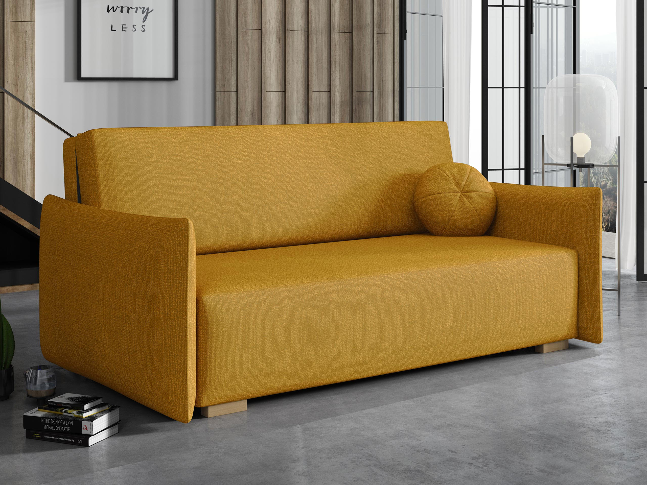 SCHLAFSOFA Viva Glov IV - Gelb/Naturfarben, Holz/Textil (174/85/98cm) - MIRJAN24