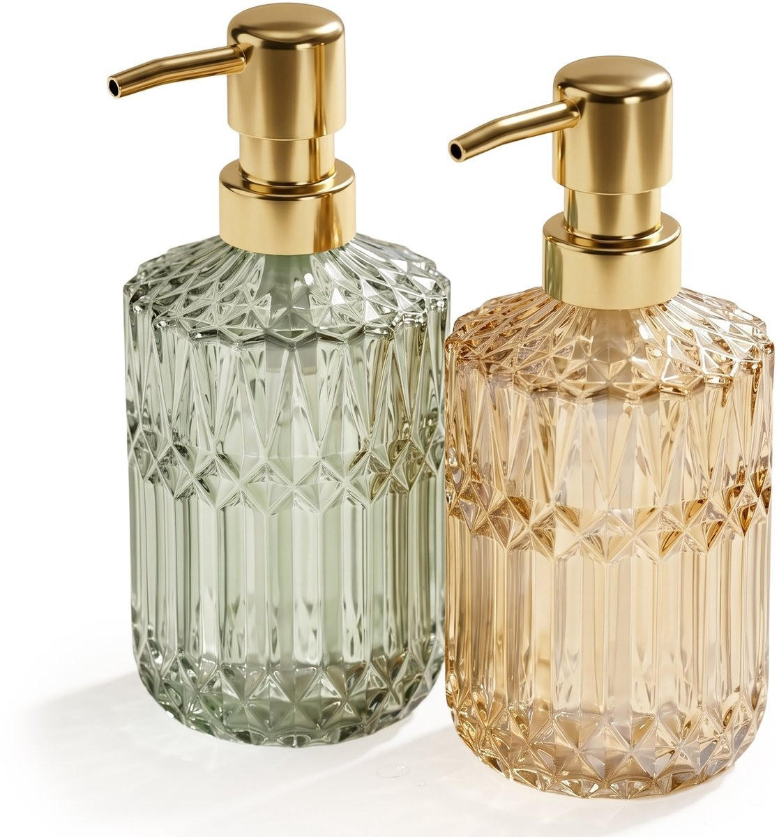 GLAS-SEIFENSPENDER 2er-Set 400 ml - Transparent, Glas (7.5/8/7.5cm) - MCBOSON