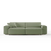 SOFA RANI Grün Cord - Schwarz/Grün, Kunststoff/Textil (256/71/101cm) - KAWOLA