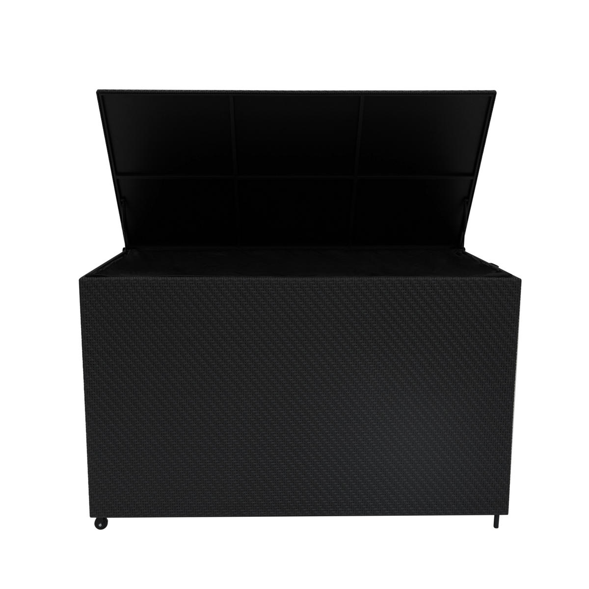 KISSENBOX Serafina Rattan 996L - Schwarz - Schwarz, Kunststoff (155/98/80cm) - Jardi