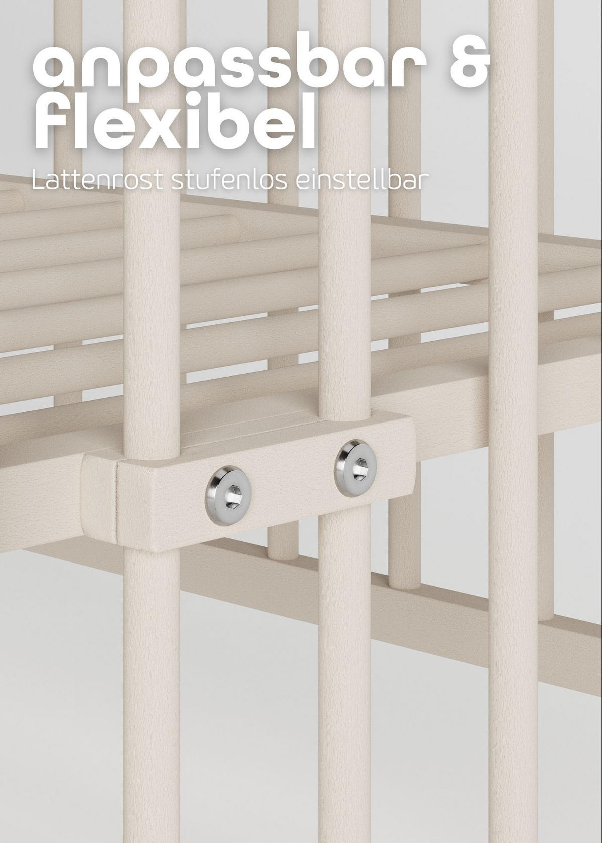 BEISTELLBETT mit Matratze SleepPlus & Umbauseite - sahara dust - Dreamy 4 in 1 Bett - Sandfarben, Holz (120/90/60cm) - Sämann – make a difference.