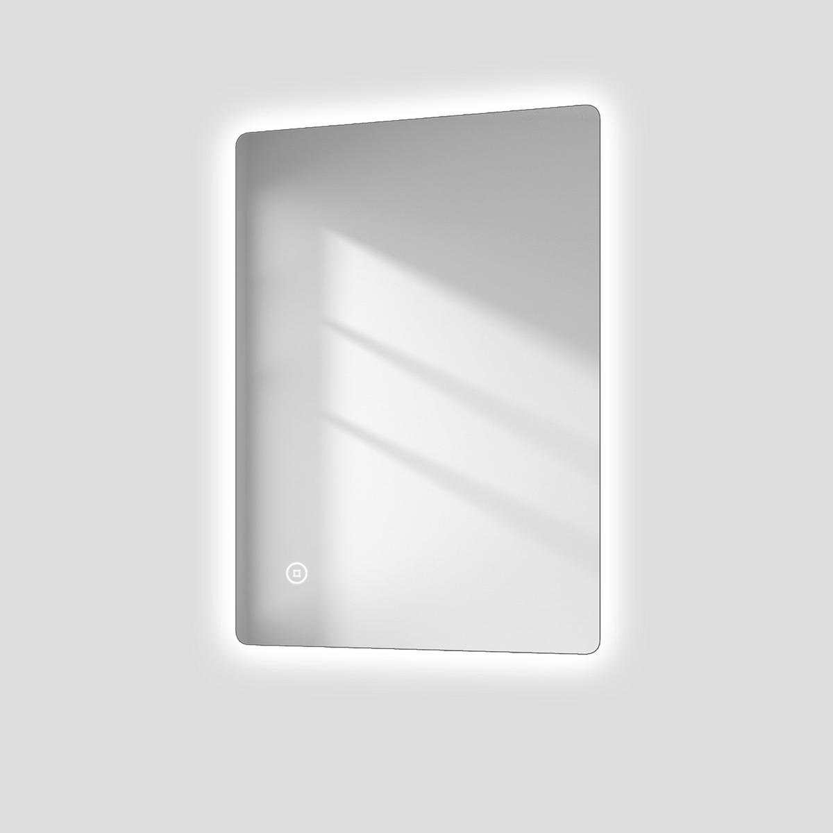 BADSPIEGEL mit Touch-Schalter Beleuchtung Rechteckig 70/50 cm - Weiß, Glas (50/3/70cm) - EMKE